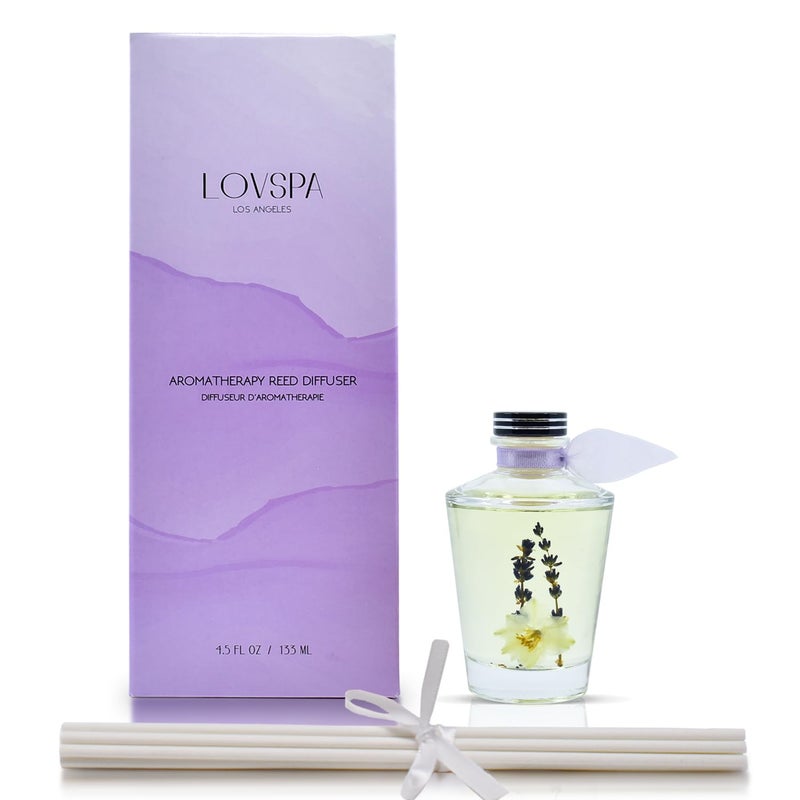LOVSPA Reed Diffuser Set, Sleep Lavender Vanilla Scented Oil Diffuser with Sticks, Home Fragrance Accessories for Bathroom Shelf Decor, Aroma Diffusers for Home or Office Desk, USA Made - Image 2